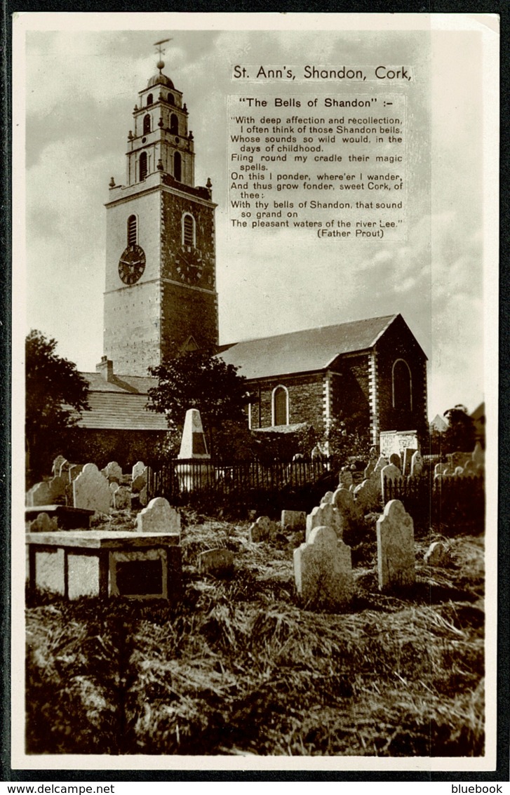 Ref 1286 - Real Photo Postcard - St Ann's Church & Graveyard - Shandon County Cork Ireland - Cork