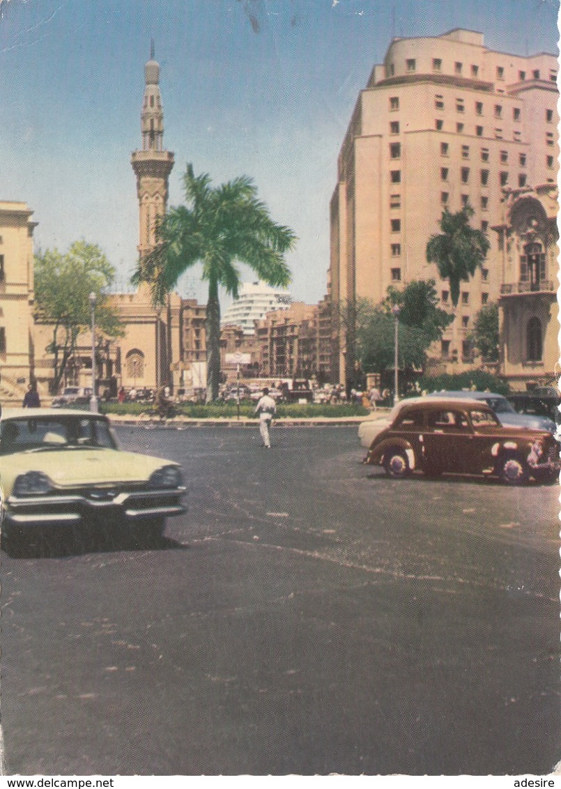 U.A.R.-EGYPT 1959 - 2 Sondermarken Auf Ak CAIRO Street, Gel.v.Cairo > Stuttgart - Briefe U. Dokumente
