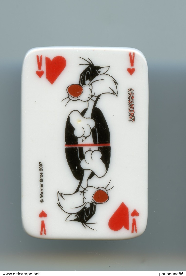 FEVE "LOONEY TUNES - CARTES A JOUER" - GROSMINET  LE VALET DE COEUR  - HAUTEUR 3,5 Cm - Autres & Non Classés