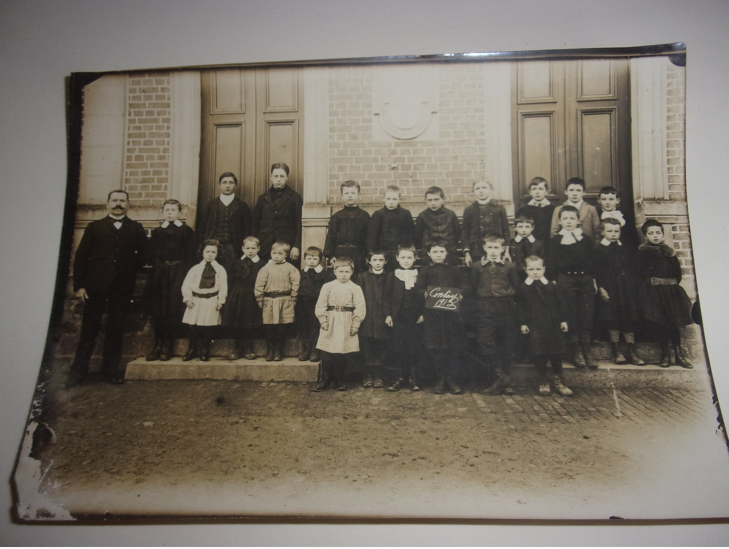 N/BELLE GRANDE PHOTO 80 SOMME CONTAY ECOLE ECOLIERS INSTITUTEUR 1913 - Autres & Non Classés