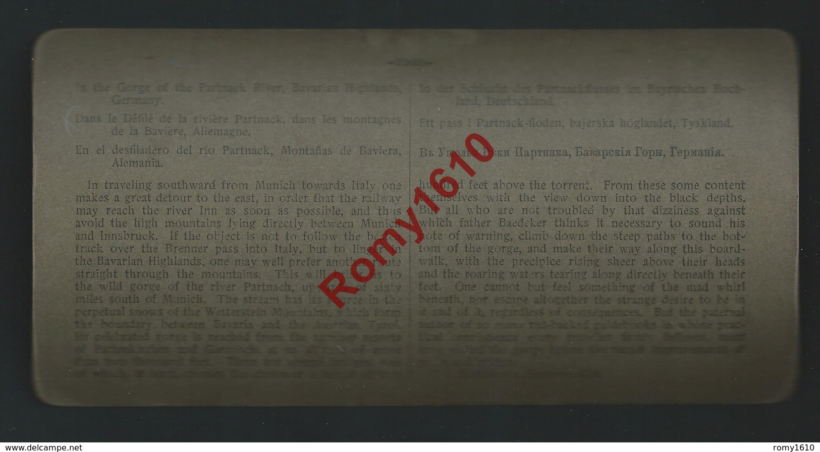 Photo Stéréoscopique. Allemagne. Défilé De La Rivière Partnack. Montagnes De La Bavière.  2 Scans - Photos Stéréoscopiques