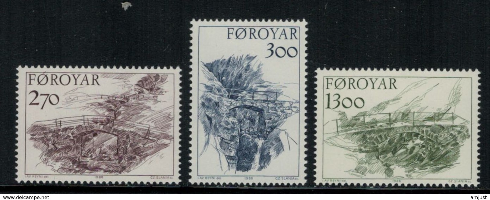 Iles Féroé // 1986 // Vieux Ponts  Timbres Neufs ** MNH No.136-138 Y&T - Féroé (Iles)