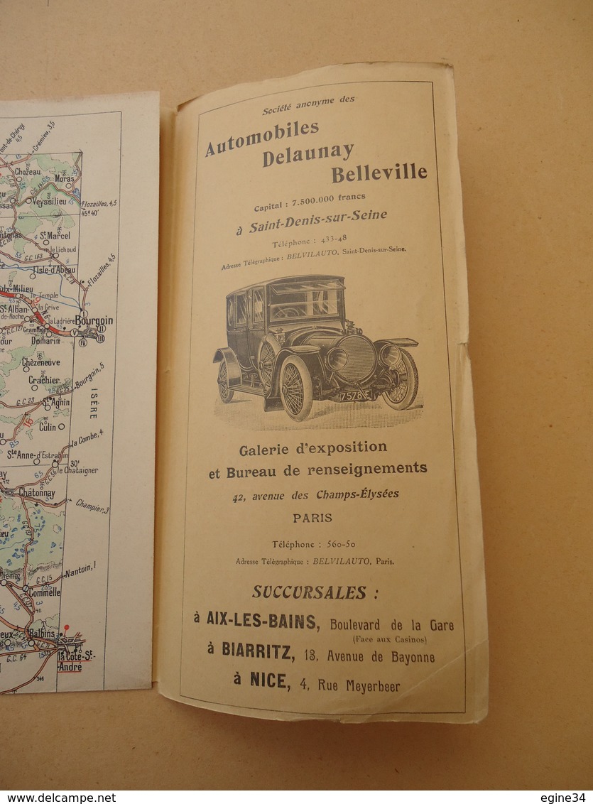 Carte Michelin - No 32 - Saint Etienne - Avec Publicités Automobiles Renault - Delaunay -1910- - Cartes Routières