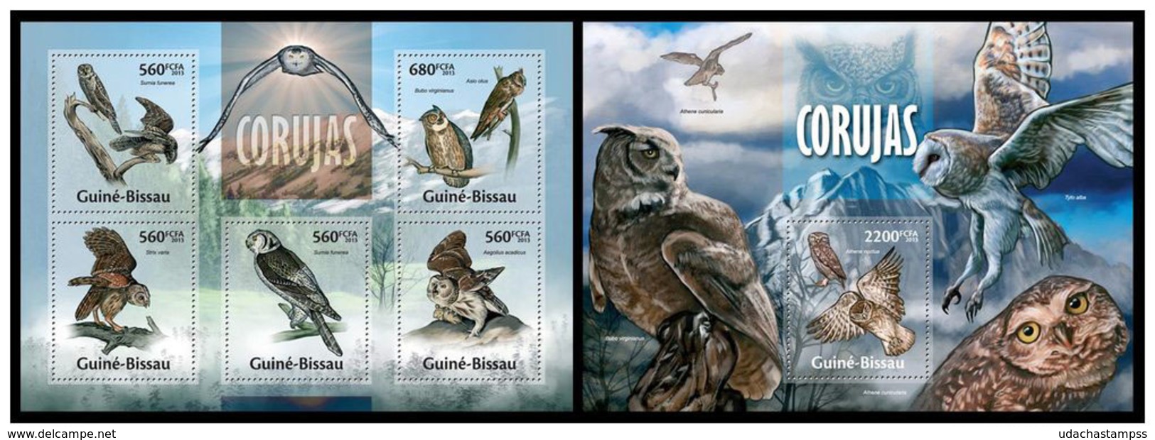 Guinea Bissau 2013 Fauna Birds Owls Klb + S/s MNH - Uilen