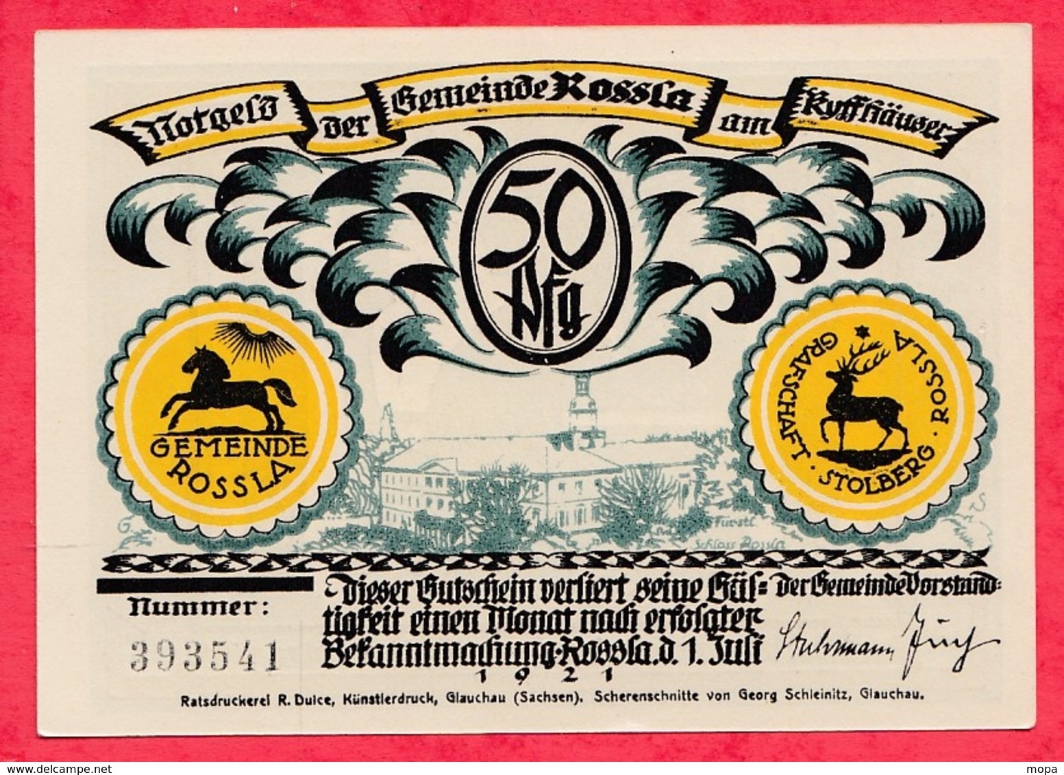 Allemagne 1 Notgeld De 50 Pfenning  Stadt Rossla  Dans L 'état  - N°3639 - Collections