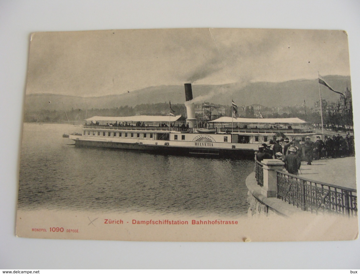 ZÜRICH Dampfschiffstation Bahnhofstrasse Dampfschiff Helvetia   Suisse Svizzera   SHIP  NON VIAGGIATA FORMATO PICCOLO - Chiatte, Barconi