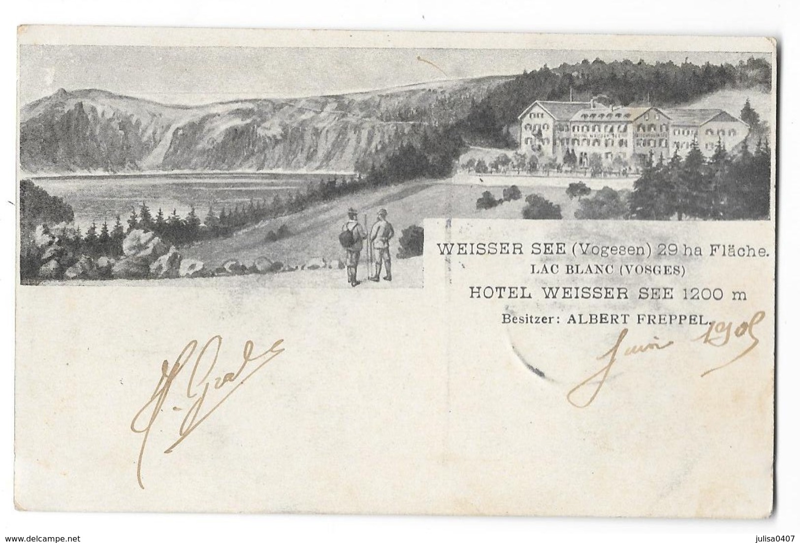 ORBEY (68) Carte Illustrée Lac Blanc Hotel Weisser See 1905 - Orbey