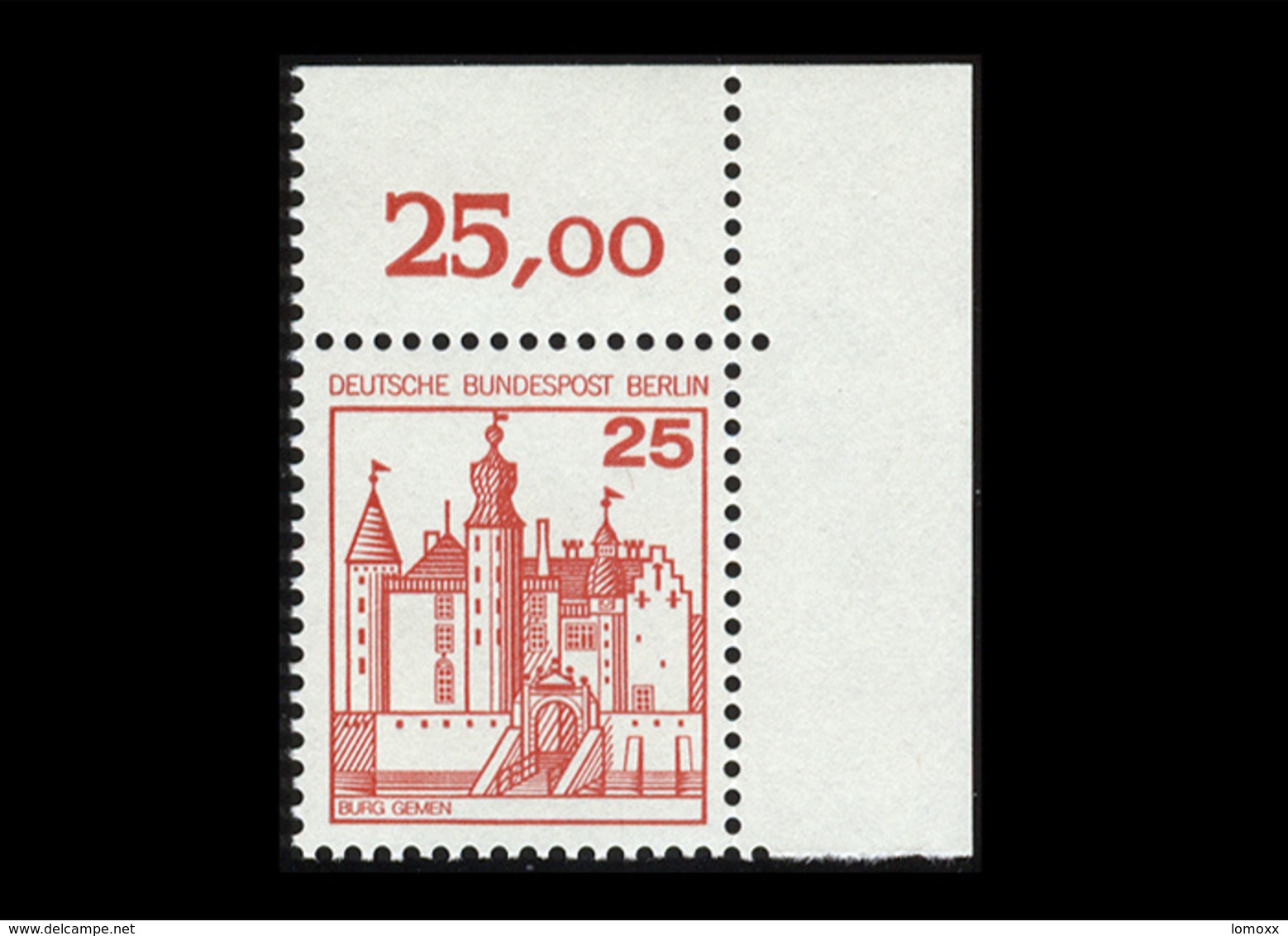 Berlin 1977, Michel-Nr. 587, Freimarken: Burgen Und Schlösser, 25 Pf., Eckrand Oben Rechts, Postfrisch - Ungebraucht