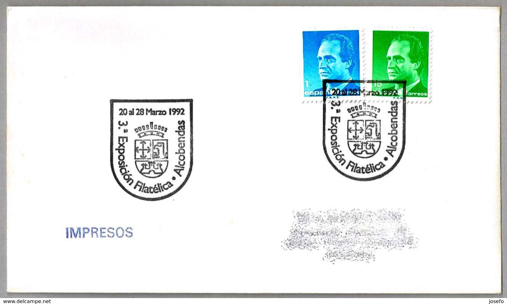 Exposicion Filatelica - ESCUDO HERALDICO - Shield Heraldry. Alcobendas, Madrid, 1992 - Briefe U. Dokumente