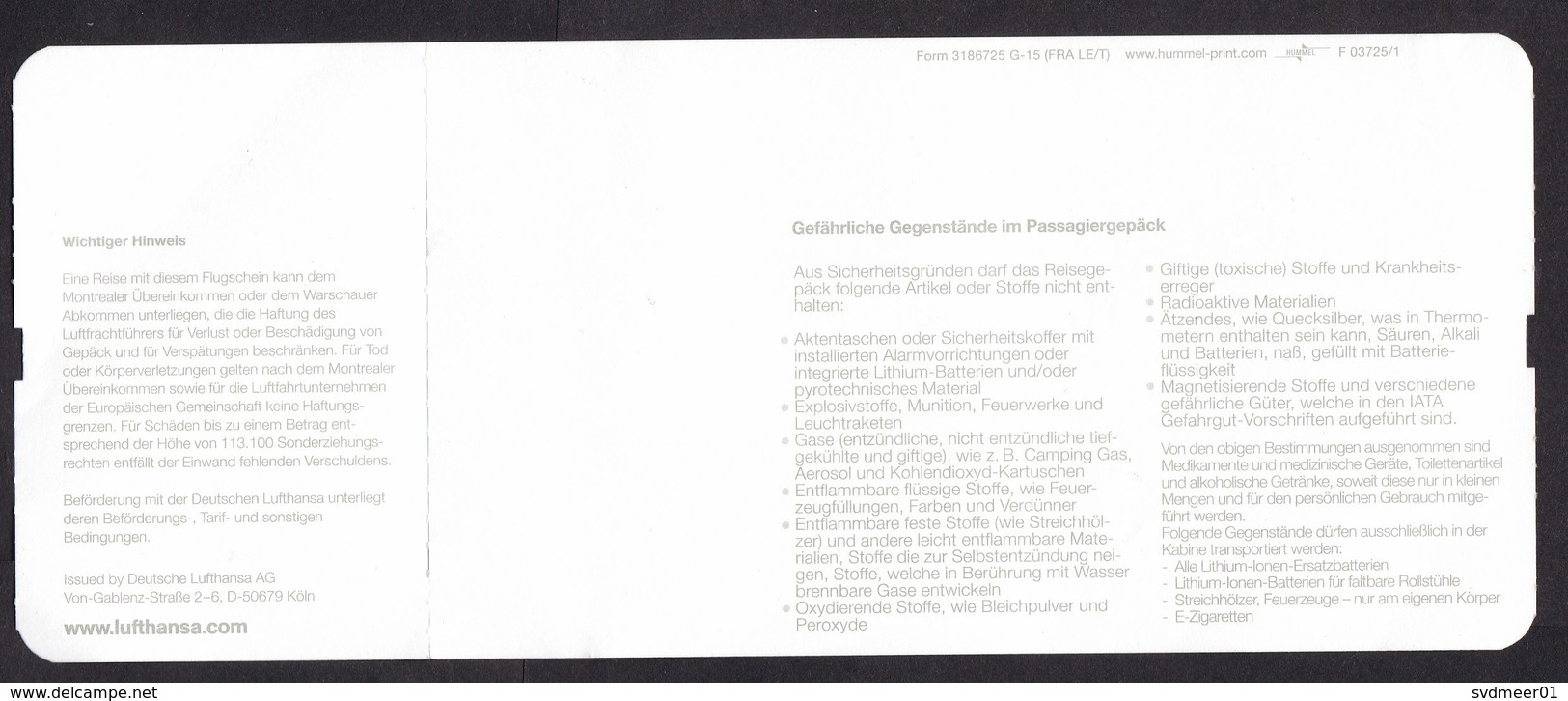 India: Ticket / Boarding Pass, 2016, Lufthansa, Cancel Customs, Immigration, Security (traces Of Use) - Cartes D'embarquement