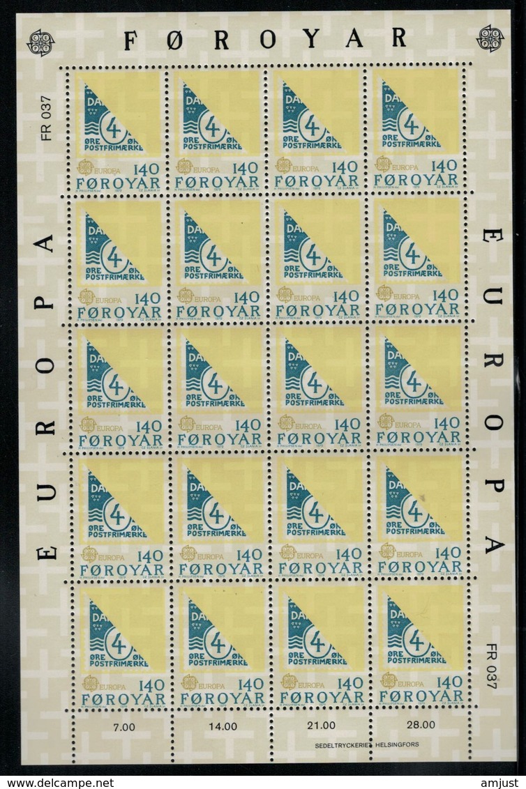 Iles Féroé // 1979 // Europa  Timbres Neufs Série En Feuille De 20 Timbres ** MNH No.37-38 Y&T - Féroé (Iles)