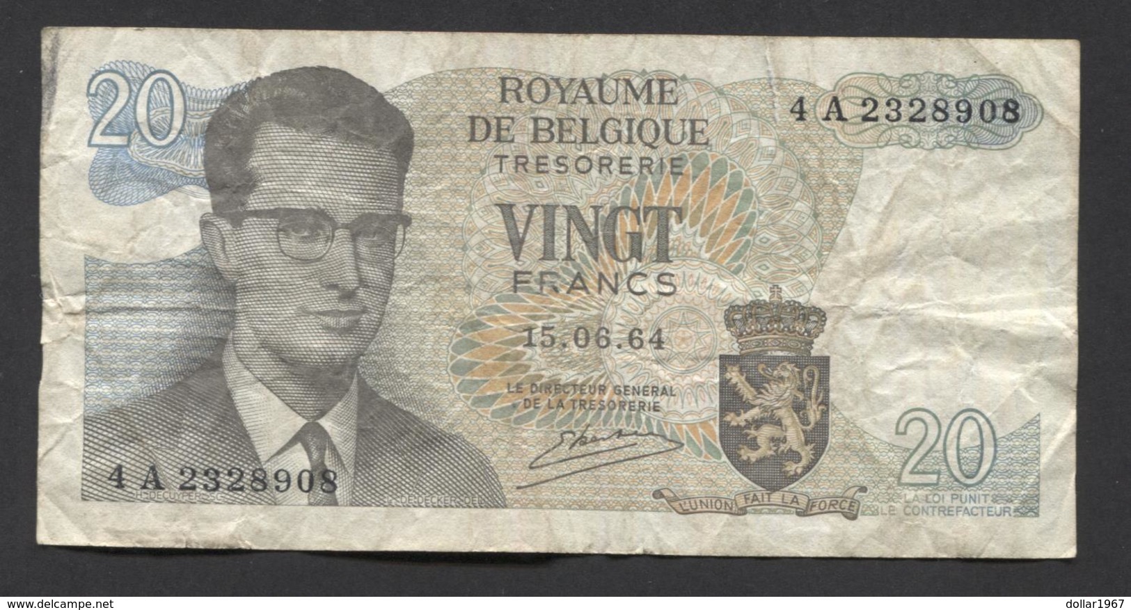 België Belgique Belgium 15 06 1964 -  20 Francs Atomium Baudouin. 4 A 2328908 - 20 Francs