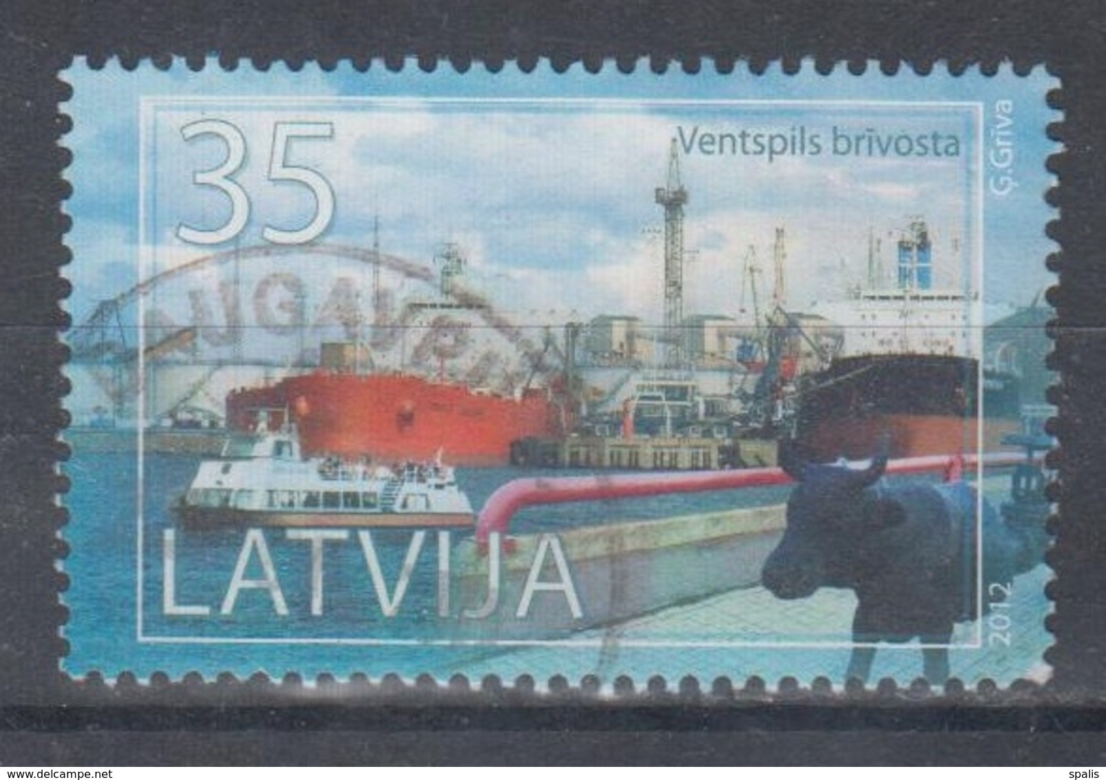 Latvia 2017 Mi 835 Used Port Of Ventspils - Letland