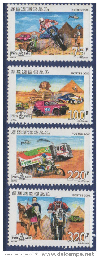 Sénégal 2001 22e Rallye Paris-Dakar-Le Caire Motocross Motorcycle Motorsport Voiture Car Mi. 1912 - 1915 4 Val. RARE MNH - Senegal (1960-...)