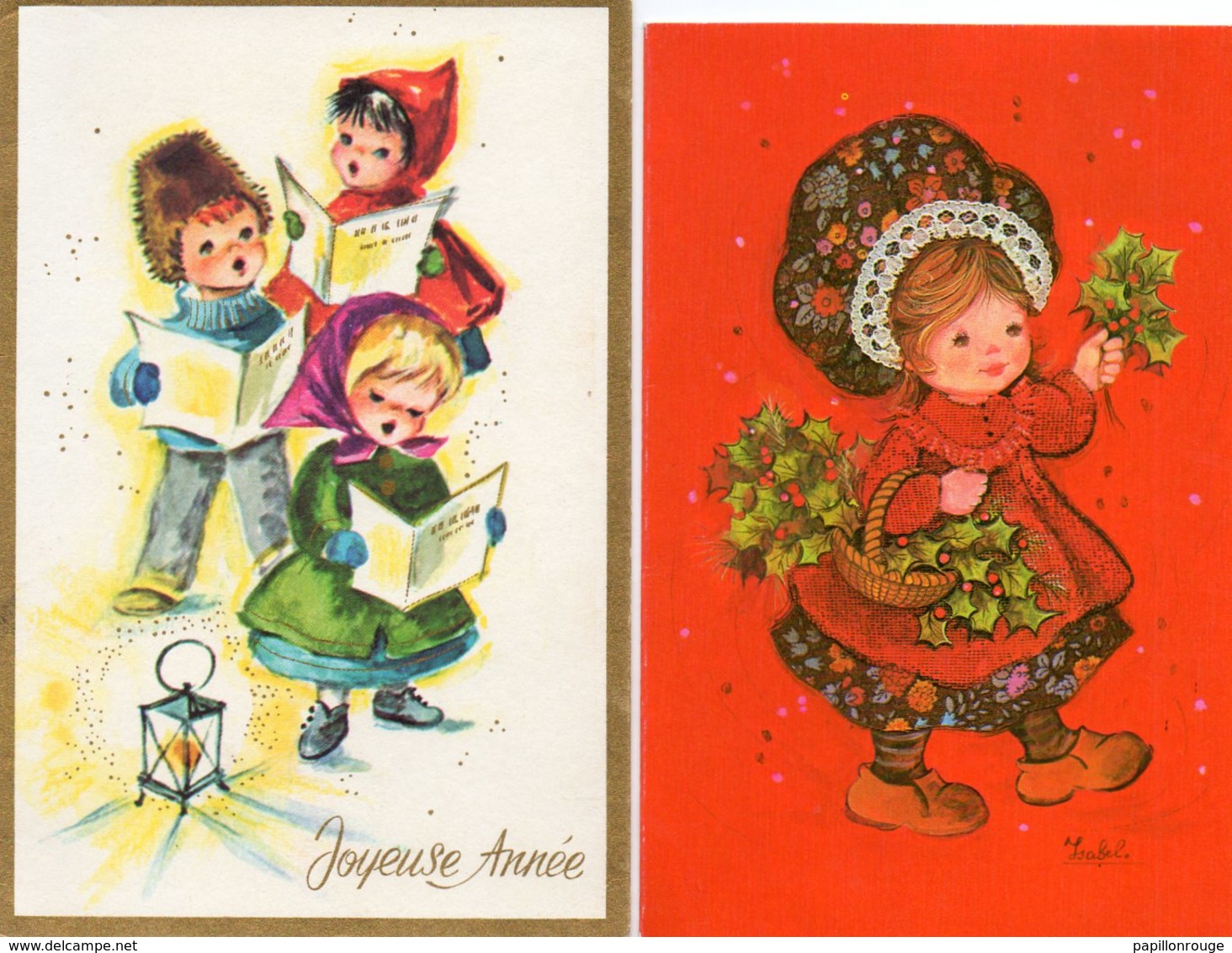 CP.  Lot De 2 Cartes  Bonne Année  .Enfants - New Year