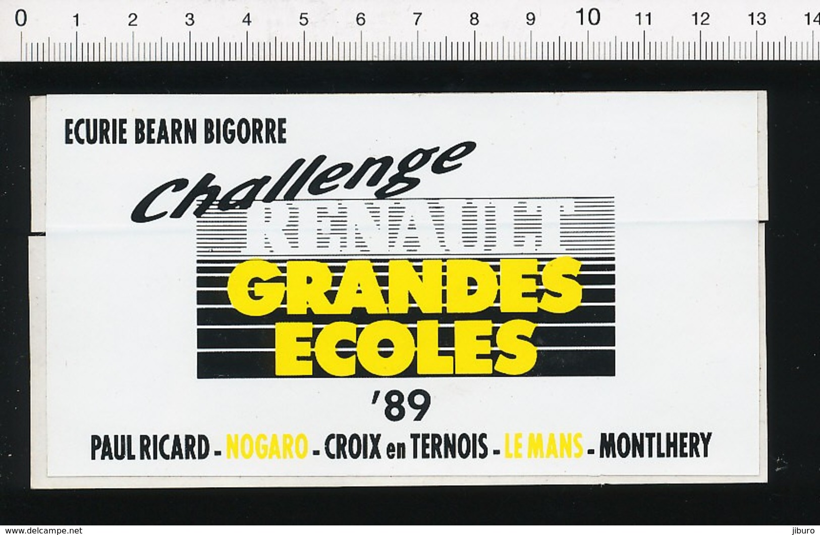 Autocollant Sticker Publicité Ecurie Béarn Bigorre Challenge Renault Paul Ricard Nogaro Croix-en-Ternois Le Mans 21ADH16 - Autocollants