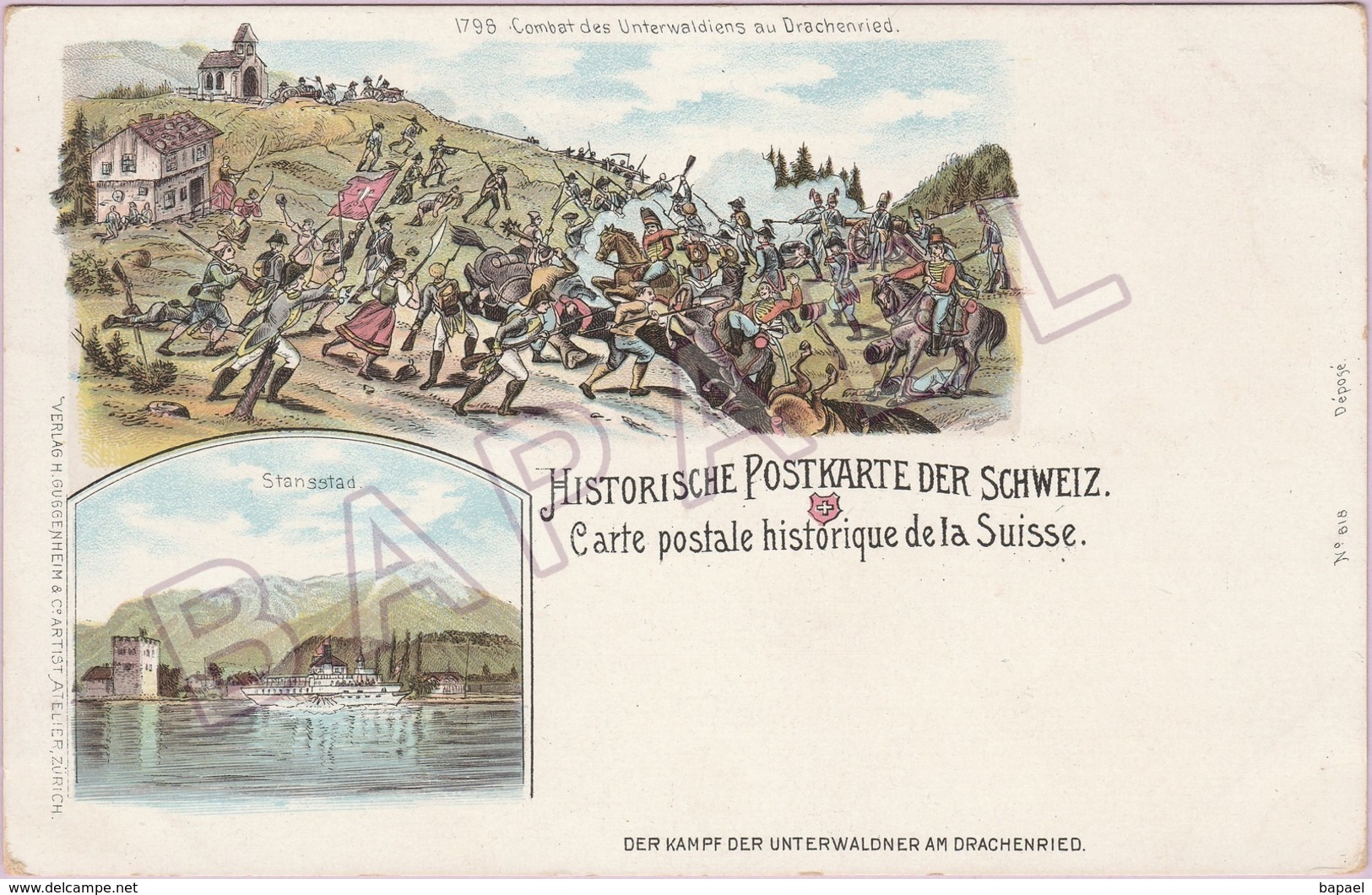Suisse - Carte Postale Historique - Der Kampf Der Unterwaldner Am Drachenried (Recto-Verso) - Wald