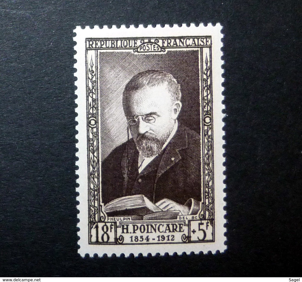 FRANCE 1952 N°933 ** (PERSONNAGES CÉLÈBRES DU XIXÈME SIÈCLE. HENRI POINCARÉ. 18F + 5F BRUN-VIOLET) - Unused Stamps