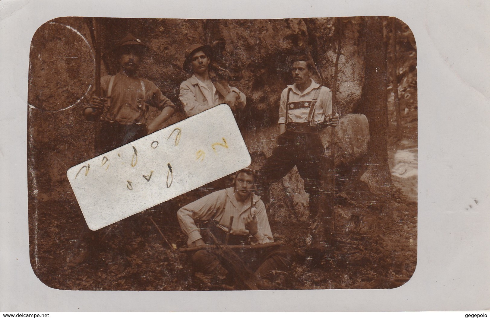 PIRNA - Quatre Hommes Qui Posent En 1914 ( Carte-photo ) - Pirna