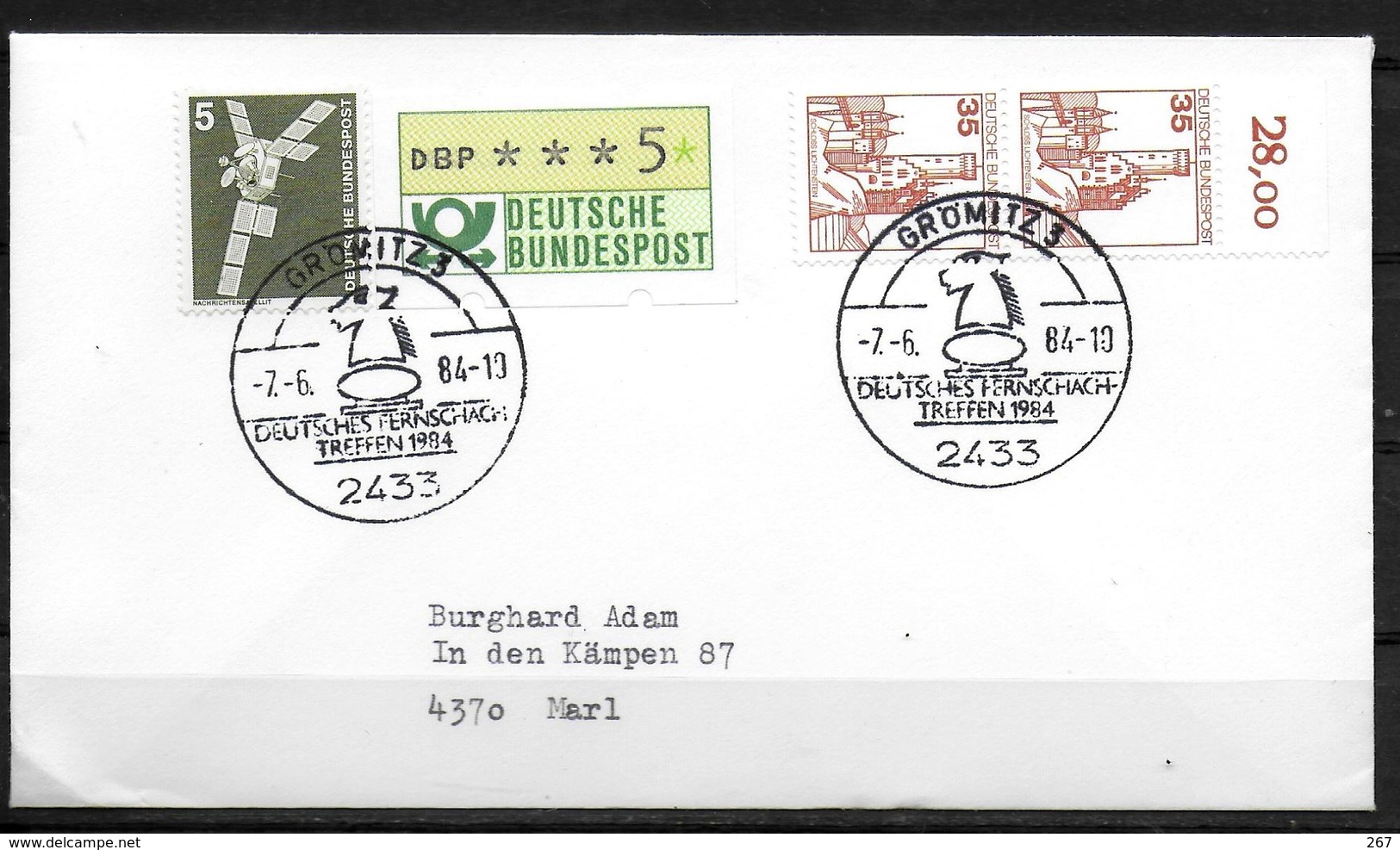 ALLEMAGNE  Lettre 1984 Gromitz Echecs - Echecs