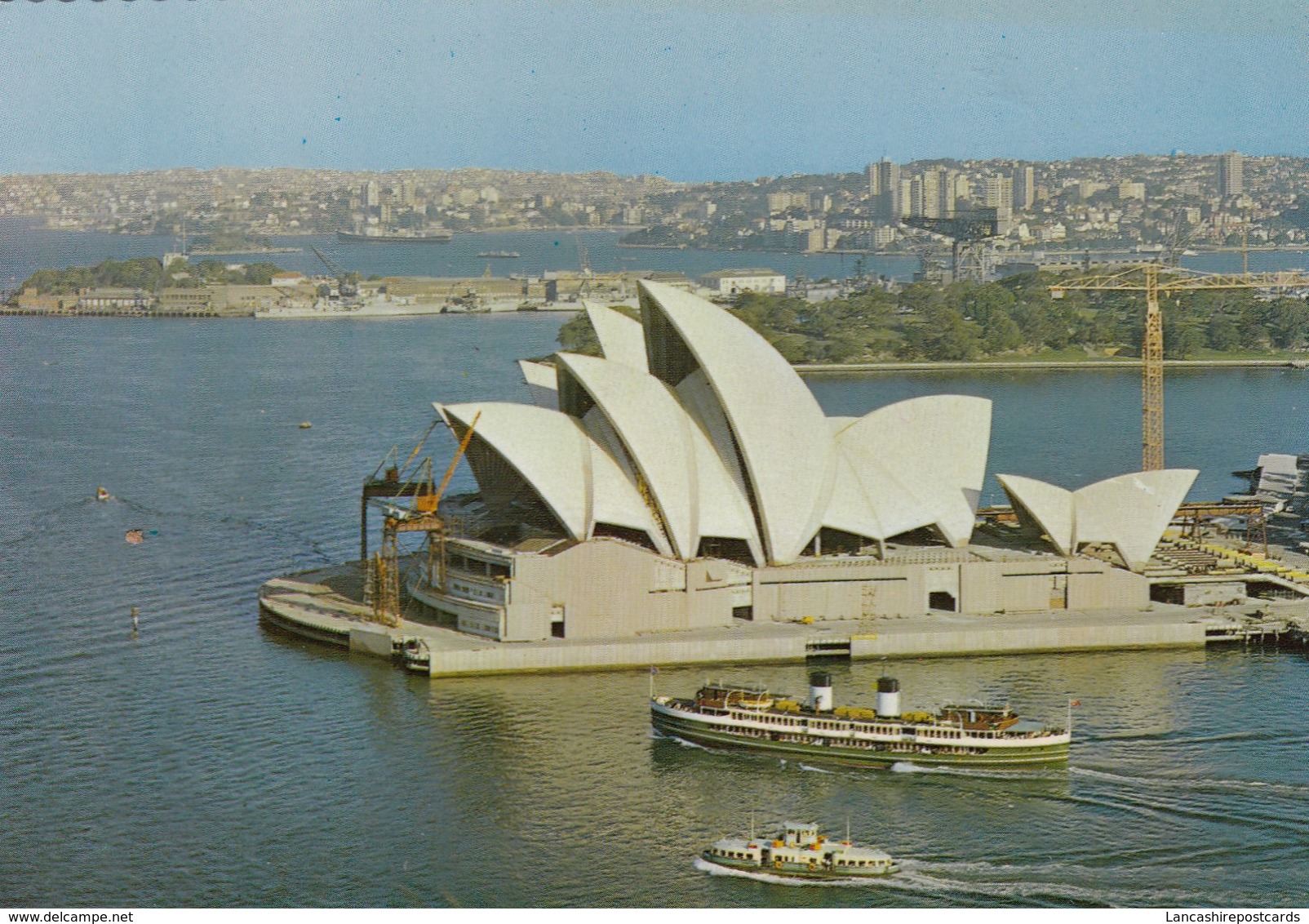 Postcard Sydney Opera House Under Construction Ferry In Foreground ? View From Pylon Lookout My Ref  B23587 - Sydney