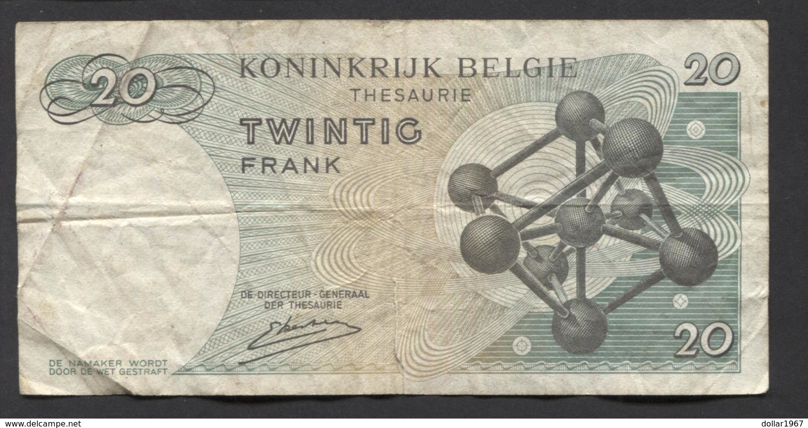 België Belgique Belgium 15 06 1964 -  20 Francs Atomium Baudouin. 4 B 2120920 - 20 Francs