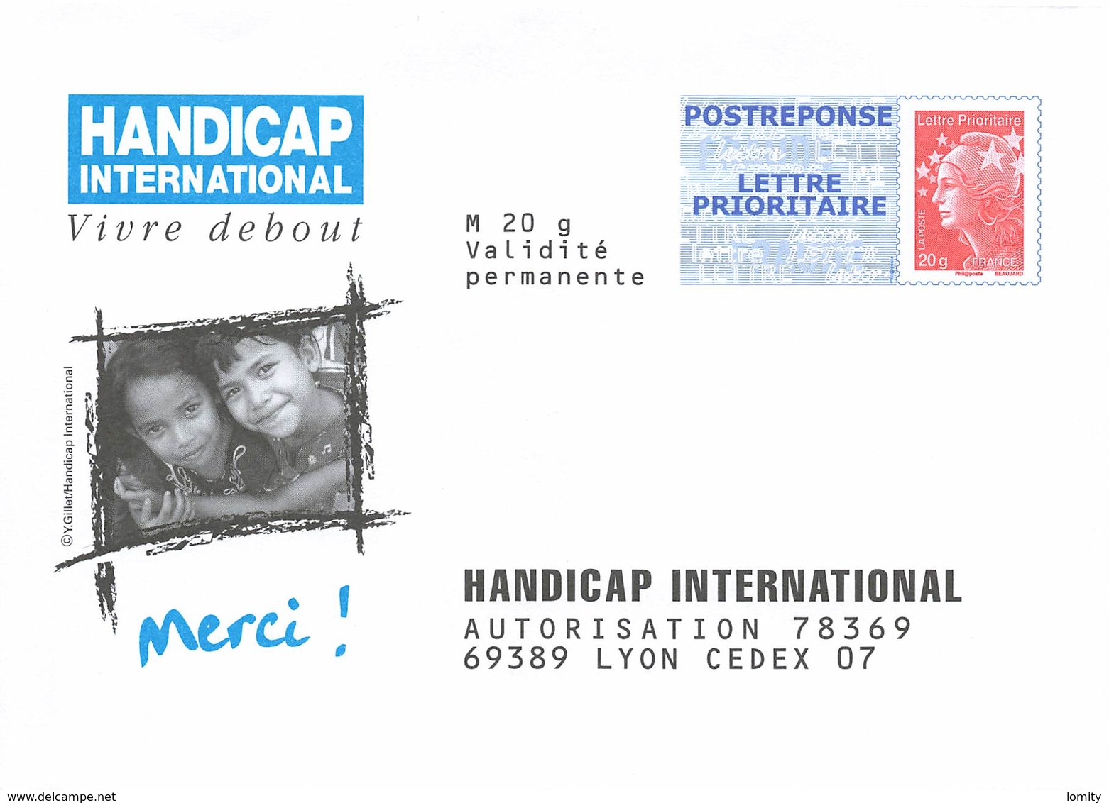 Entier Postal Neuf Lot De 5 Enveloppes Différentes Reponse Handicap International Apprentis Auteuil Arc - Prêts-à-poster:reply