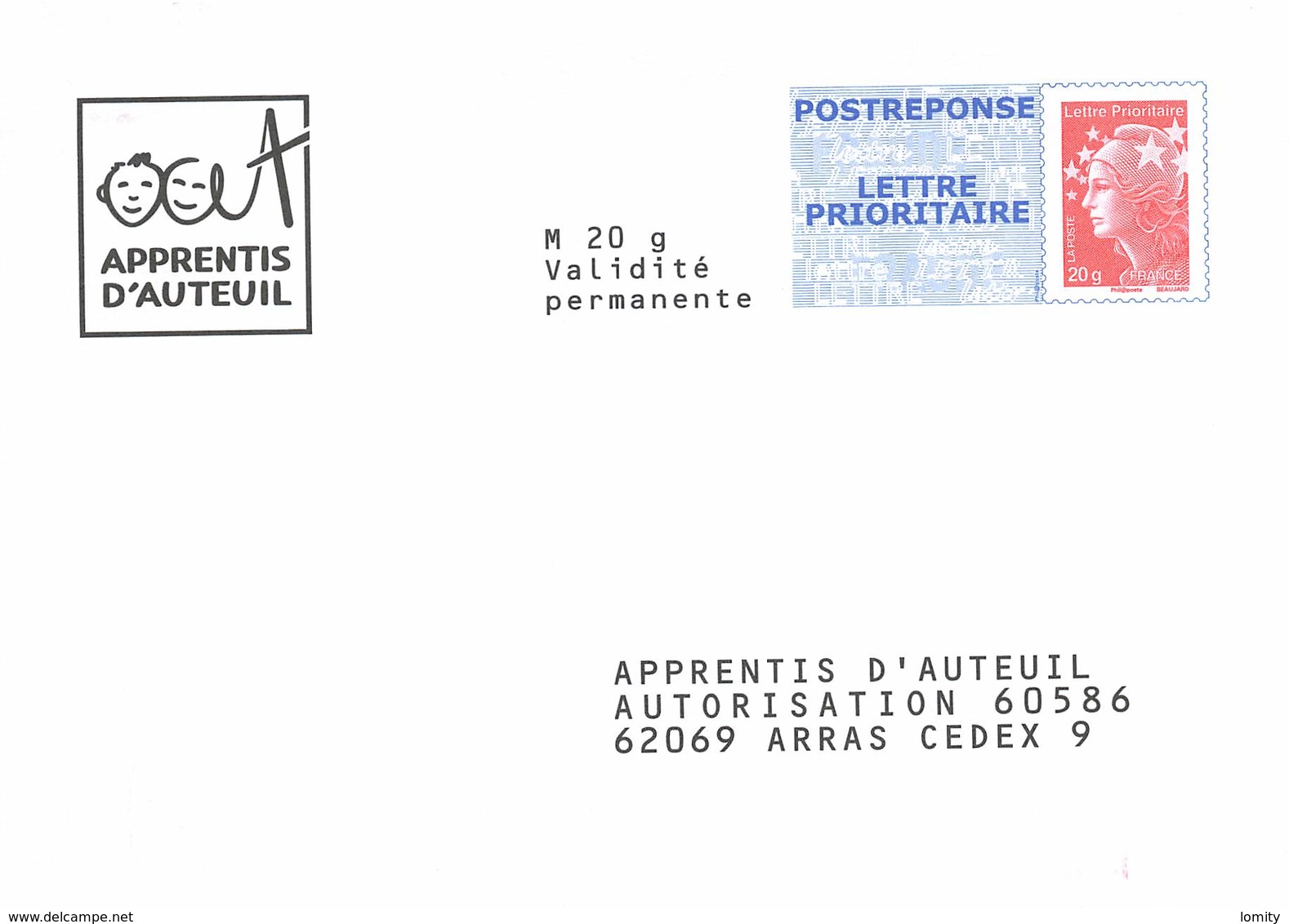 Entier Postal Neuf Lot De 5 Enveloppes Différentes Reponse Handicap International Apprentis Auteuil Arc - Listos A Ser Enviados: Respuesta