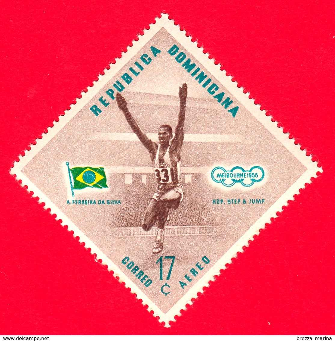 Nuovo - MNH - REP. DOMINICANA - 1957 - Vincitori Olimpici Melbourne 1956 - Salto In Lungo - A. Ferreira Da Silva, Brasil - Repubblica Domenicana