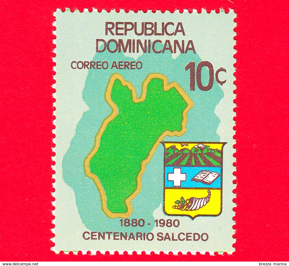 Nuovo - MNH - REP. DOMINICANA - 1981 - 100 Anni Di Salcedo - Mappa - Stemma - 10 - P. Aerea - Repubblica Domenicana