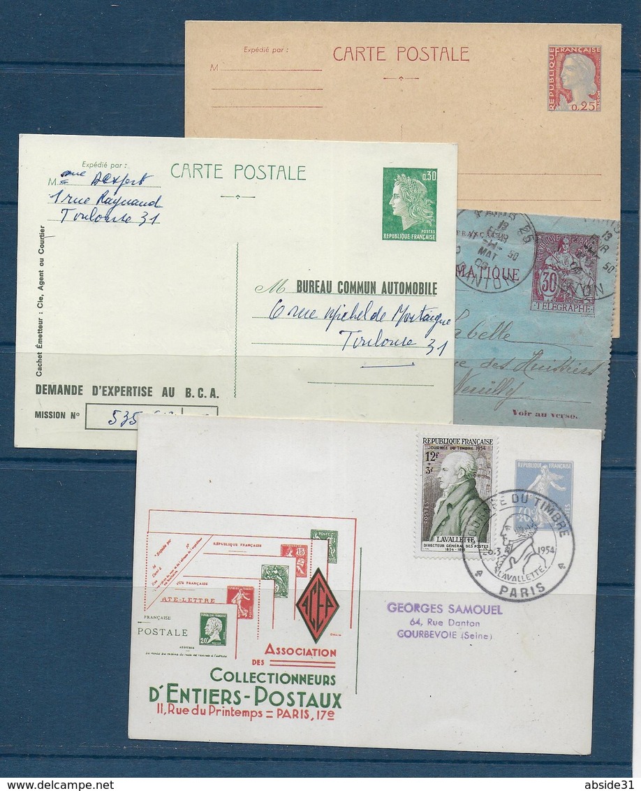 France - Lot De 24 Entiers Postaux - Autres & Non Classés