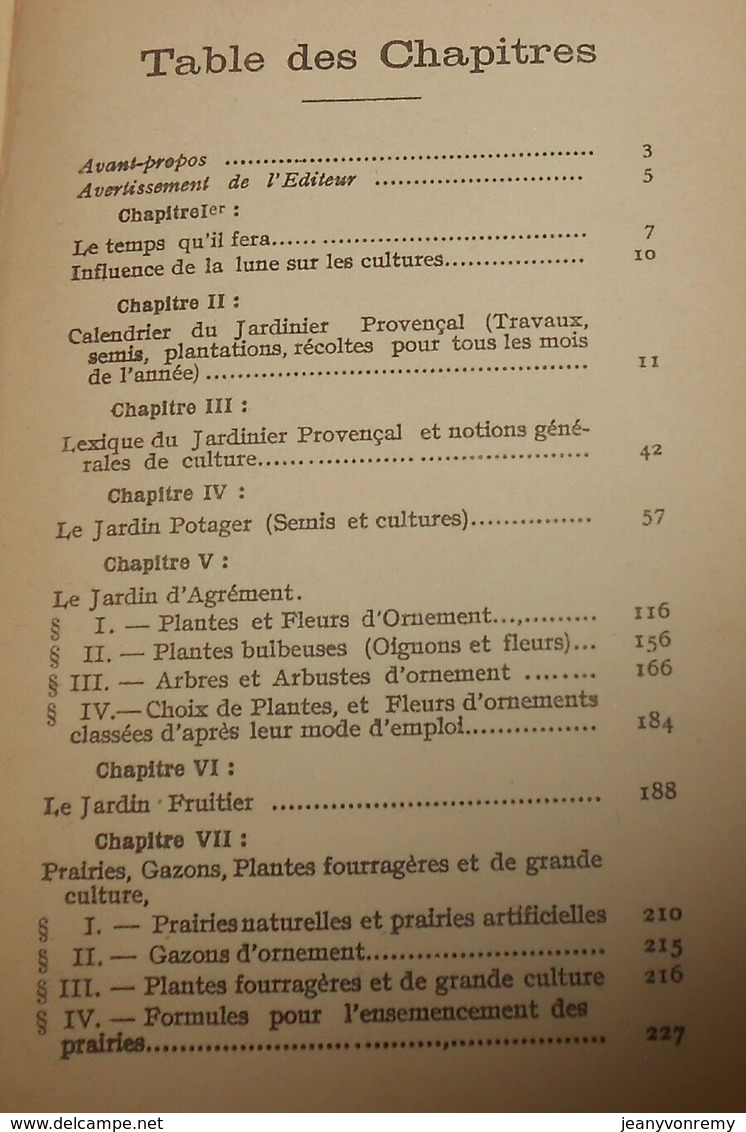 Le Jardinier Provençal. E. Gueidan. - Jardinage