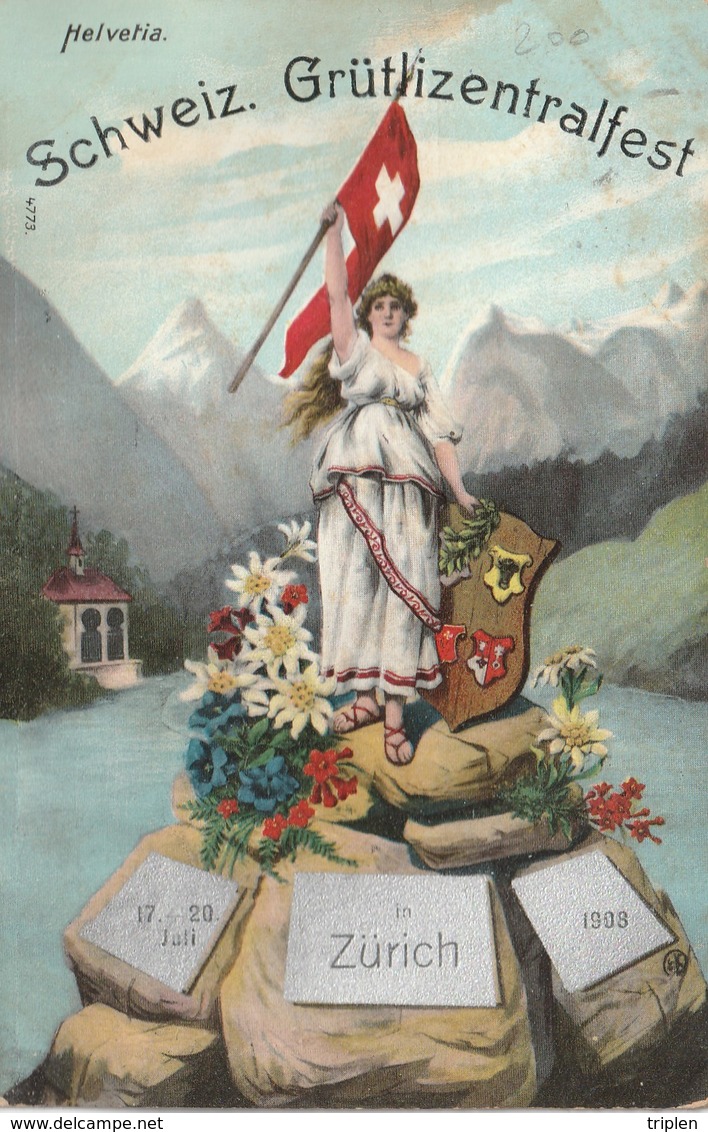 Schweiz - Grütlizentralfest In Zürich 1908 - Helvetia - Zürich