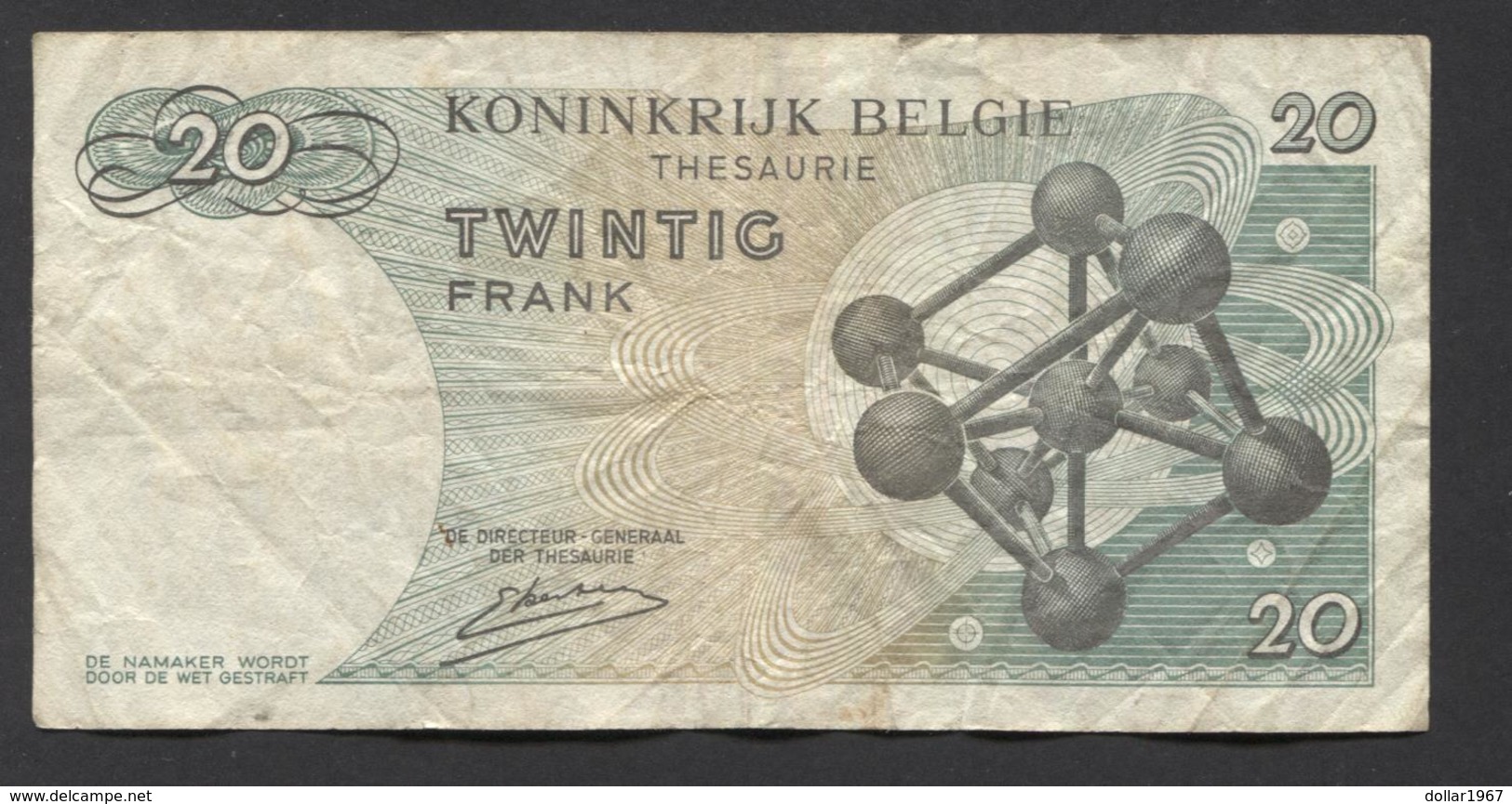 België Belgique Belgium 15 06 1964 -  20 Francs Atomium Baudouin. 4 B 4933631 - 20 Francos