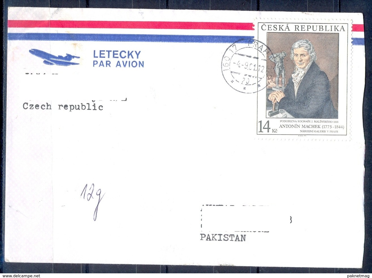 K592- Postal Used Cover. Posted From Czech Republic To Pakistan. Painting. - Other & Unclassified