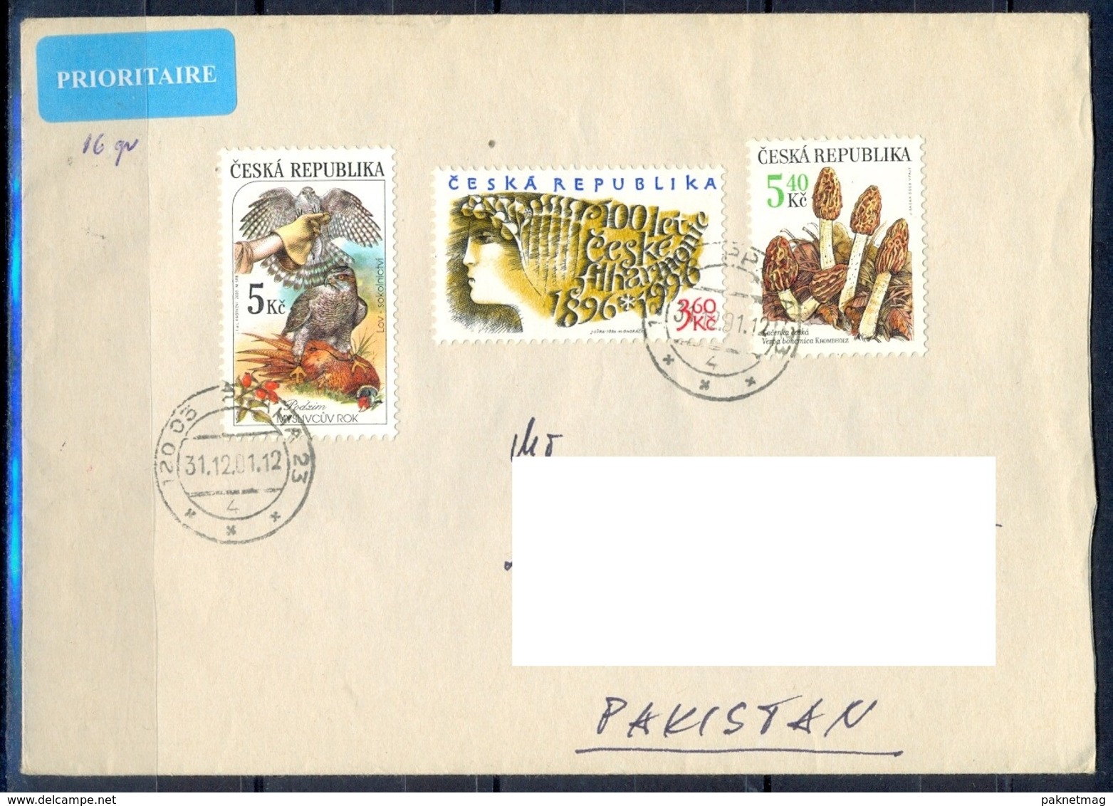 K596- Postal Used Cover. Posted From Czech Republic To Pakistan. Bird. Mushrooms. - Other & Unclassified