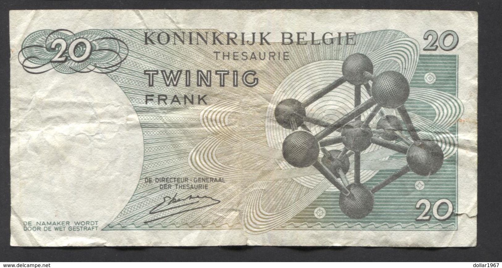 België Belgique Belgium 15 06 1964 -  20 Francs Atomium Baudouin. 4 B 7454329 - 20 Francs