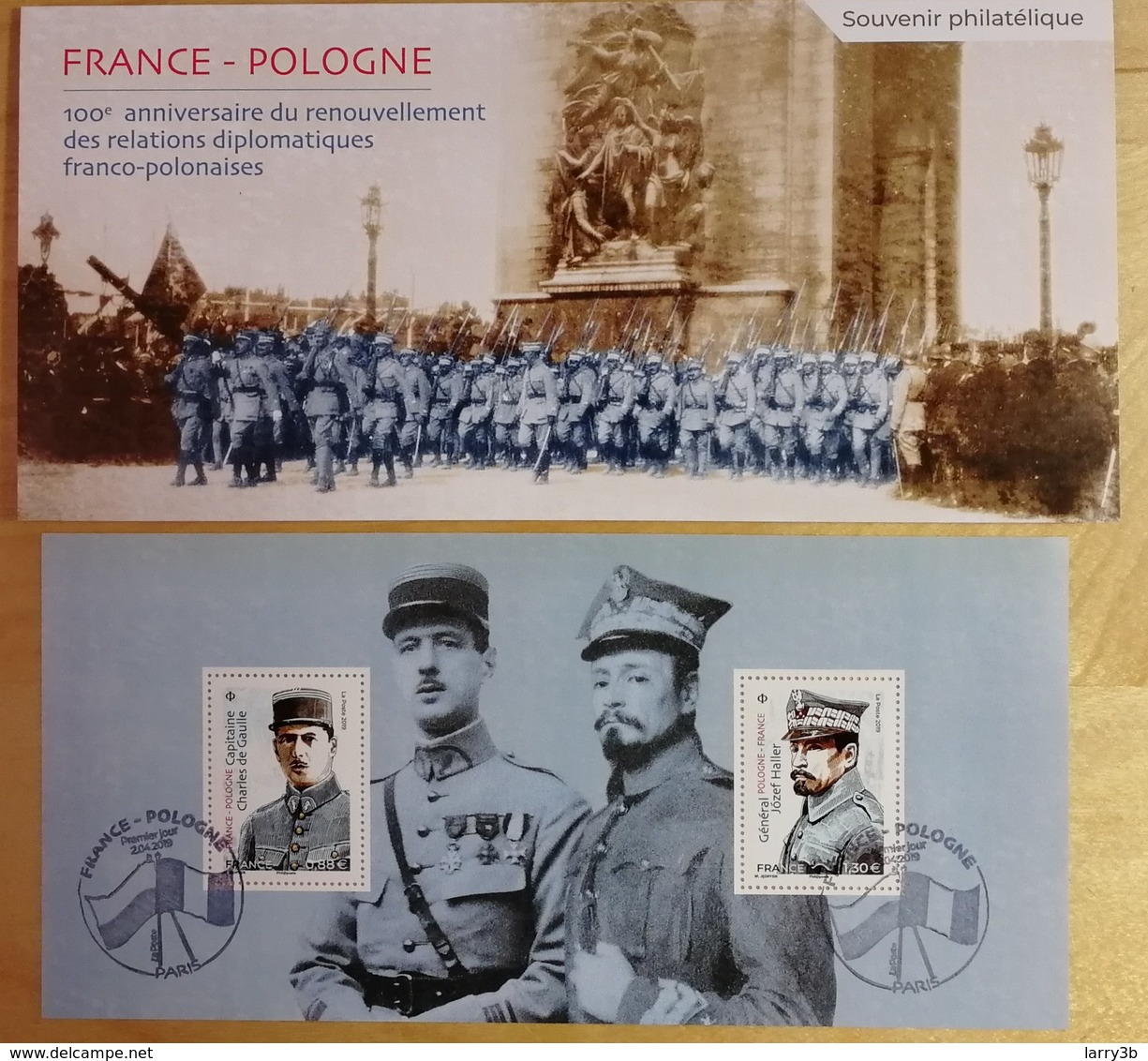 BS 2019 - BLOC SOUVENIR - FRANCE - POLOGNE - "100e Anniversaire Relation Diplomatique" - Oblitéré 1er JOUR - 02/04/2019 - Foglietti Commemorativi