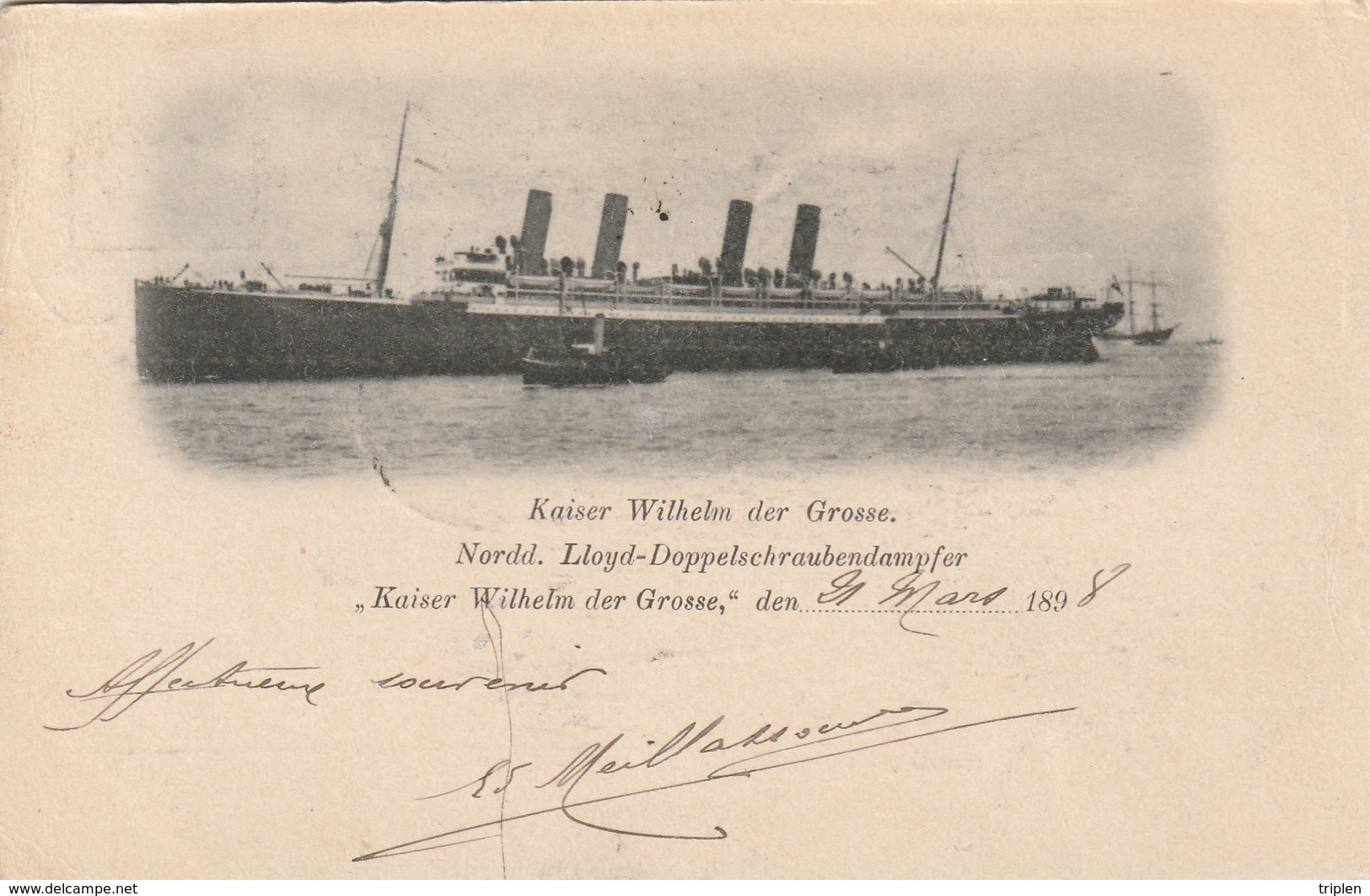 Kaiser Wilhelm Der Grosse 1898 - US German Sea Post - Steamers