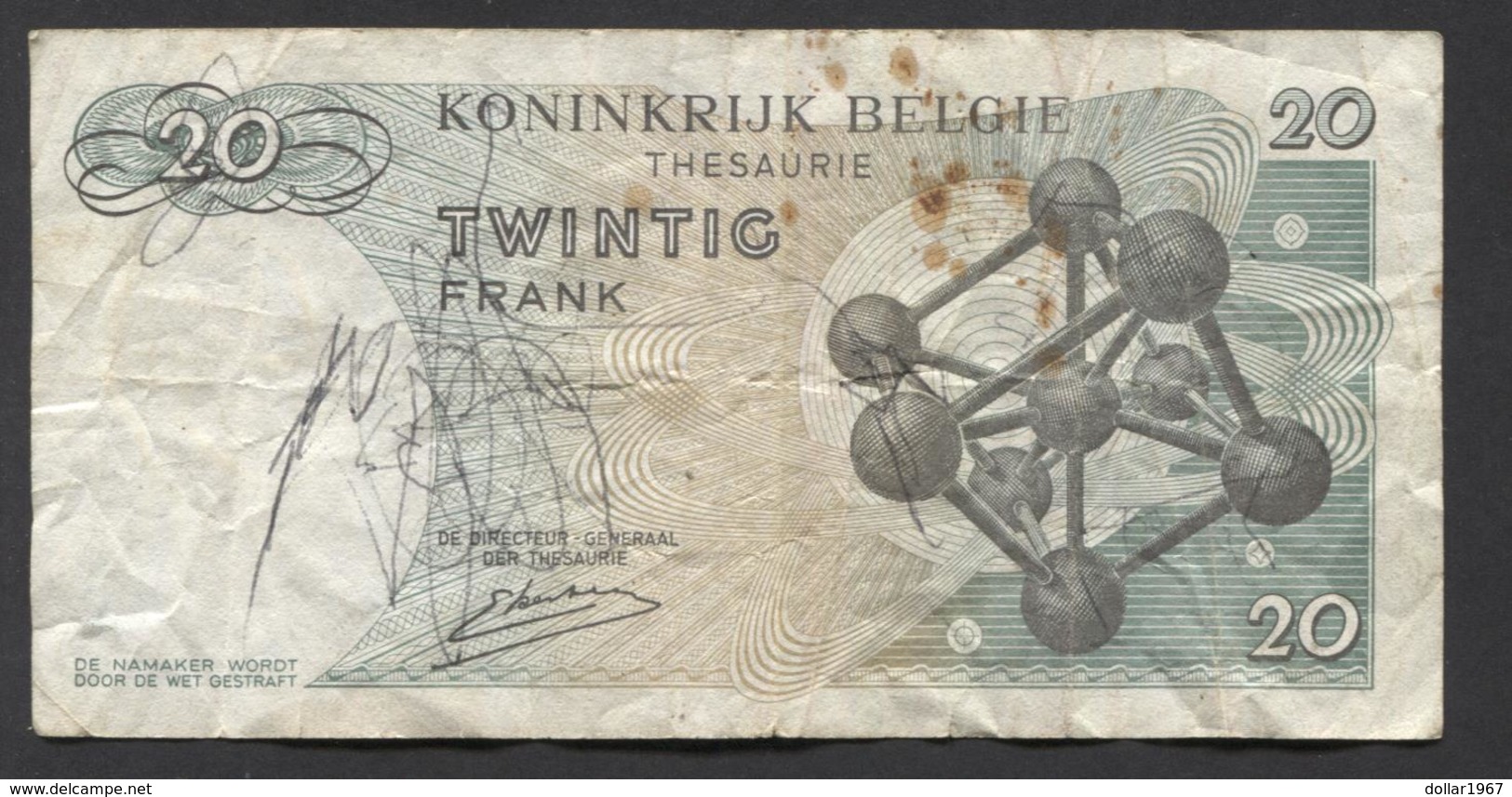 België Belgique Belgium 15 06 1964 -  20 Francs Atomium Baudouin. 4 B 9427325 - 20 Francos