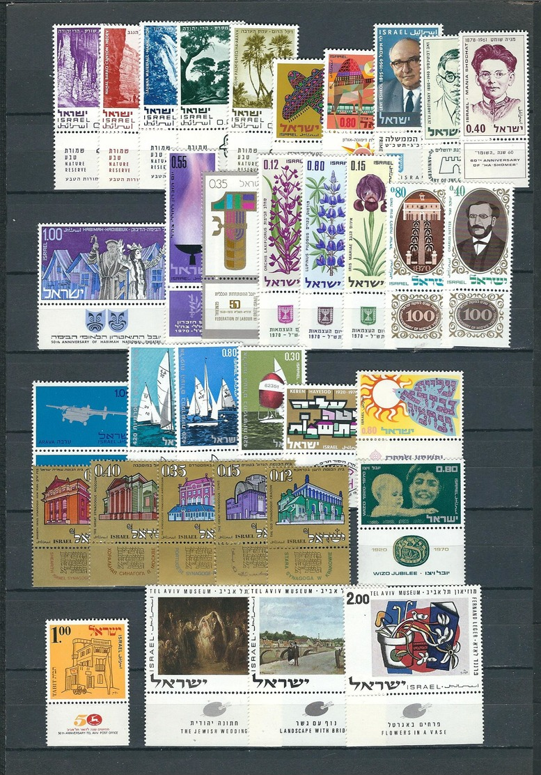 ISRAEL, 1970  LOT OF STAMPS - COMPLETE SERIES MNH TABS - Nuevos (con Tab)