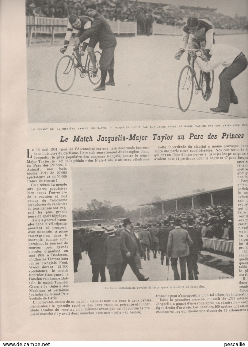 LA VIE ILLUSTREE 24 05 1901 - CYCLISME COURSE JACQUELIN/MAJOR TAYLOR - REVUE VINCENNES - INDE PENDJAB UMRITZAR - 1900 - 1949