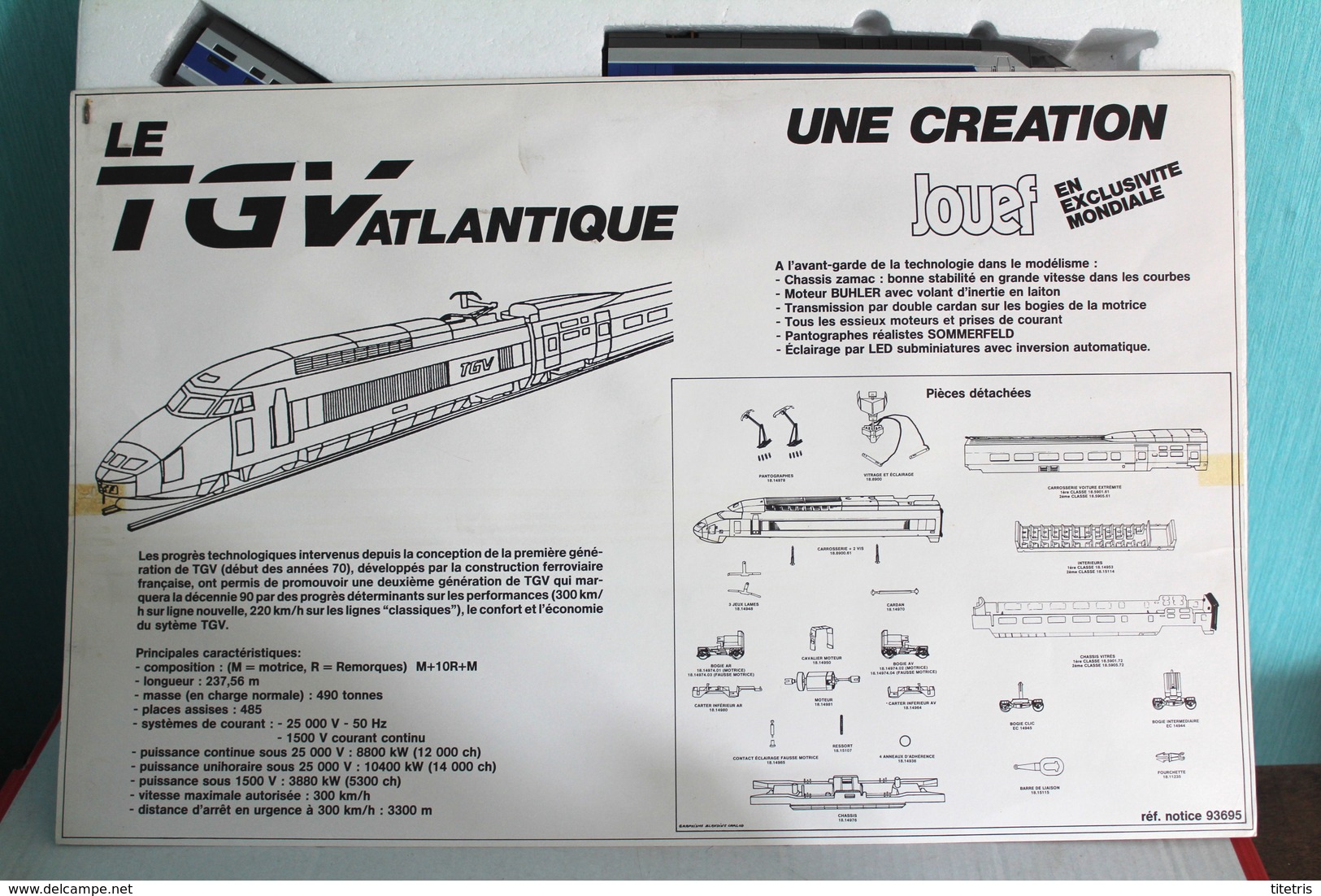 JOUEF 7400 SNCF TGV ATLANTIQUE VERSION MODÉLISTE HO (D198) - Locomotives