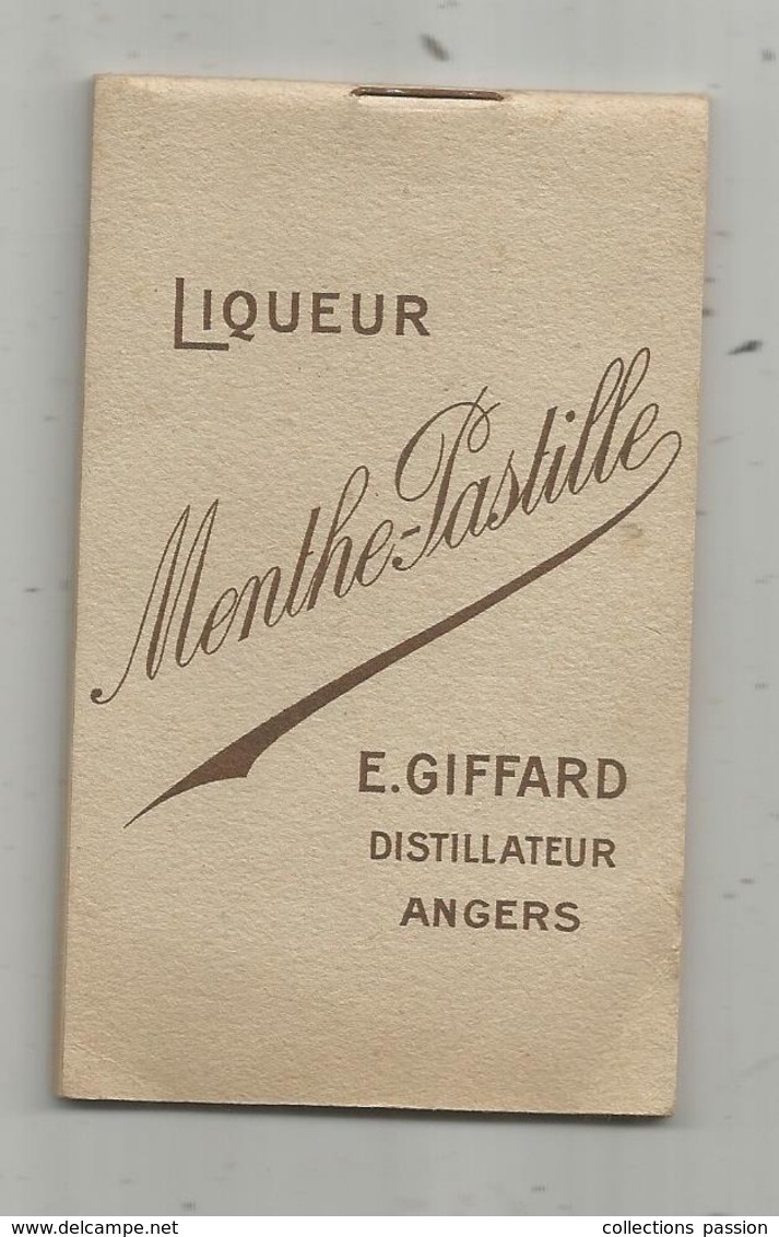 Carnet De Commande , LIQUEUR MENTHE-PASTILLE ,  E. GIFFARD , Distillateur , ANGERS ,2 Scans, Frais Fr 1.65 E - Autres & Non Classés