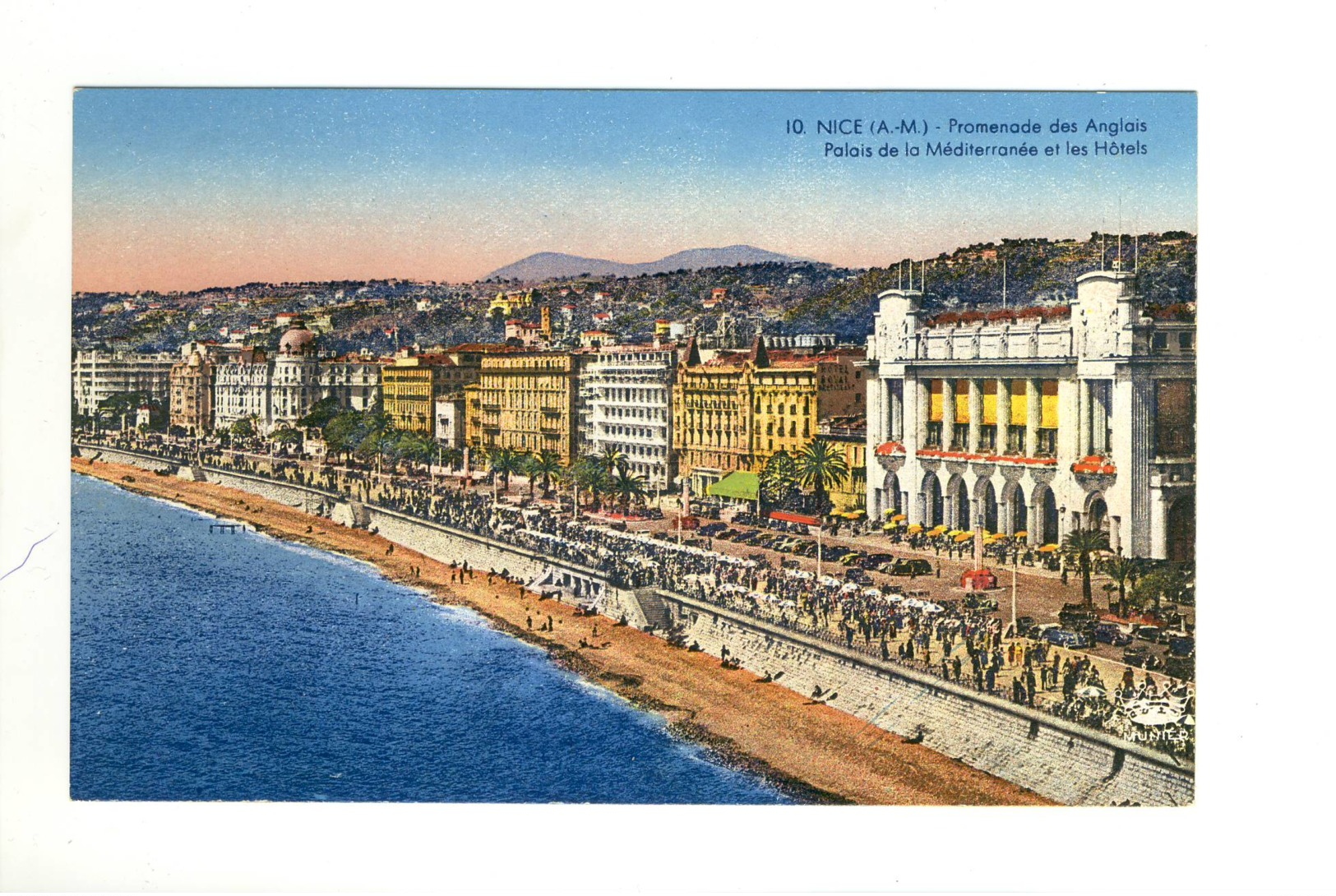 CPA La Côte D'azur Nice  Promenade Des Anglais  Palais De La Méditerranée Et Les Hôtels - Multi-vues, Vues Panoramiques