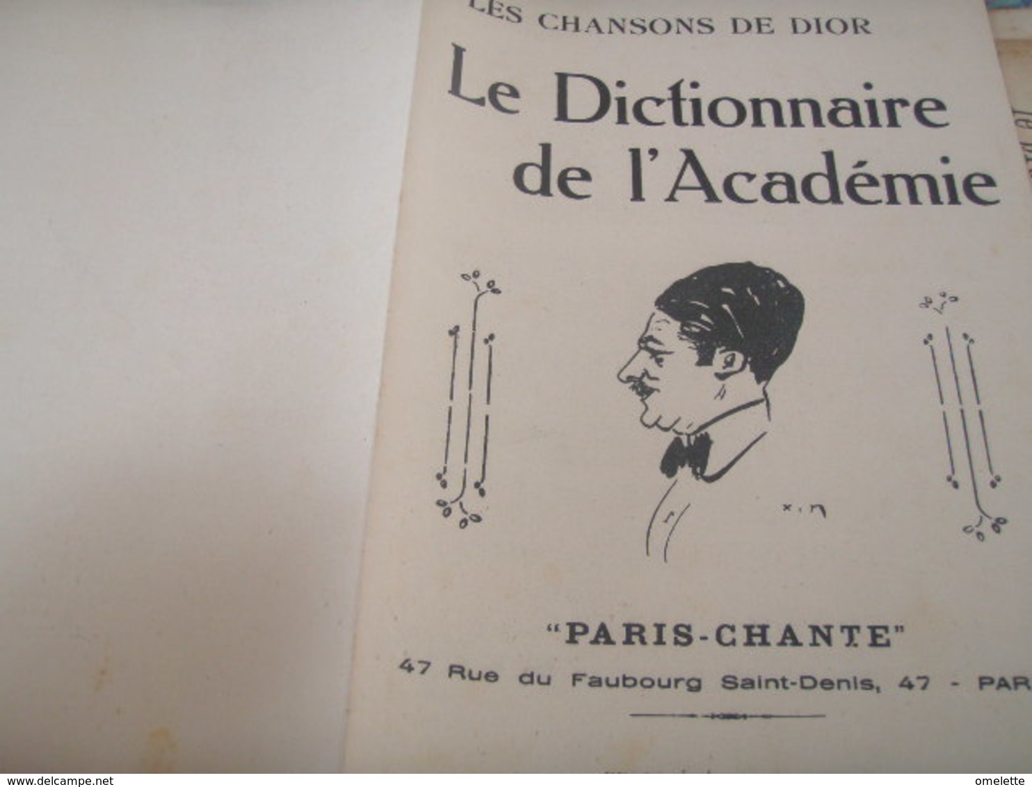 LE DICTIONNAIRE DE L ACADEMIE /DIOR / St SERVAN - Partitions Musicales Anciennes