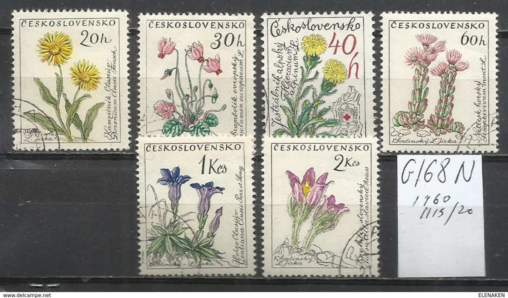 G168N-CHECOSLOVAQUIA REPUBLICA CHECA SERIE COMPLETA FLORA 1960 Nº1115/20 - Colecciones & Series