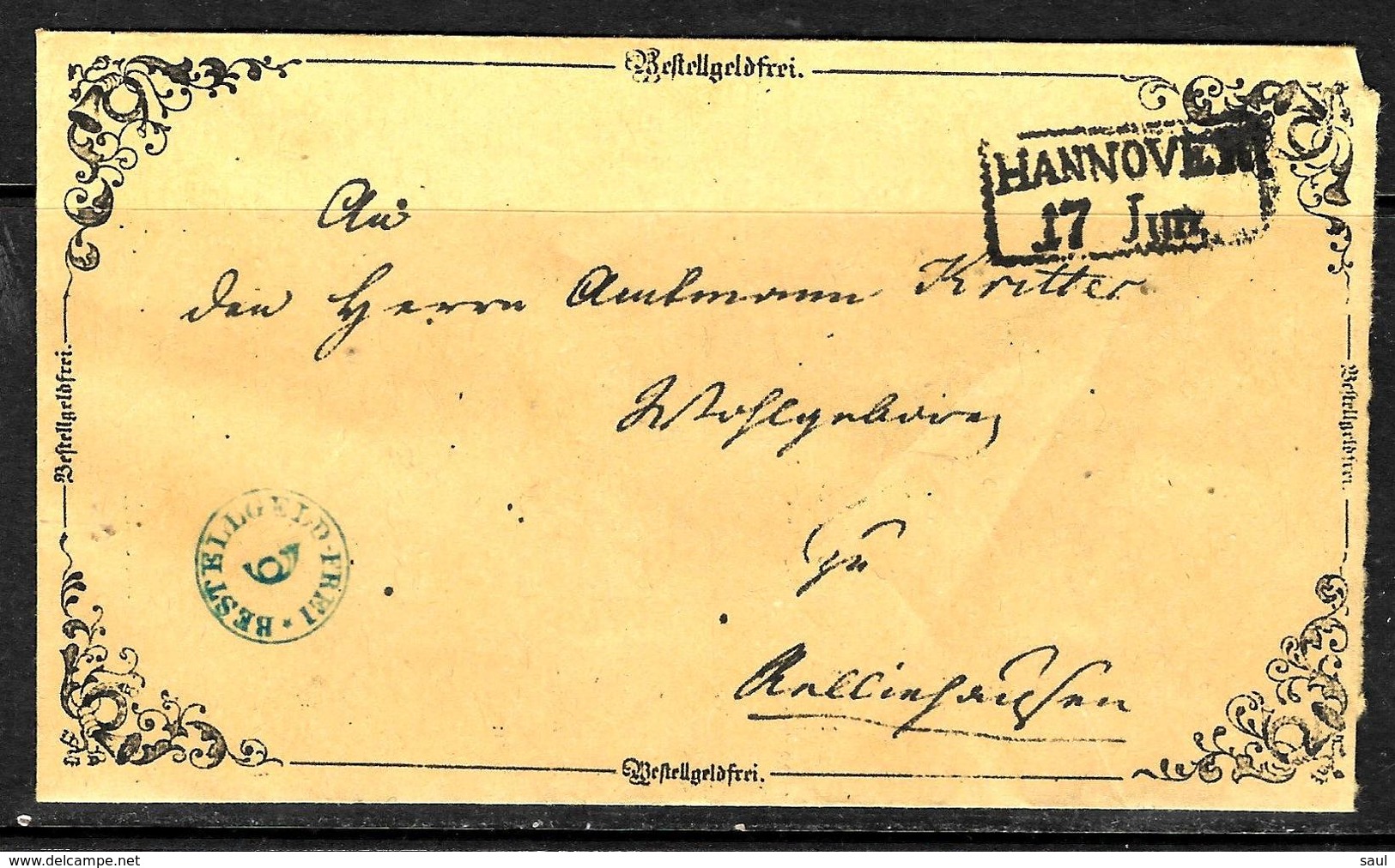 104 - GERMANY - ALLEMAGNE - 1850 - HANNOVER - STATIONERY COVER - FORGERY - FALSE - FAUX - Other & Unclassified