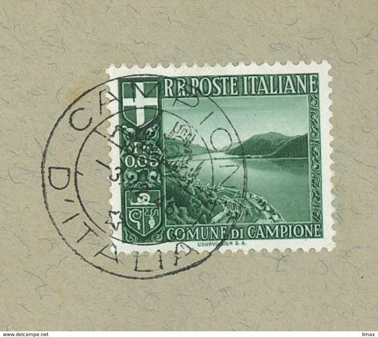 Campione D'Italia 1946 Wappen Schnecke Tessin Exklave Lugano Mussolini (1933) - 1946-47 Corpo Polacco Periode