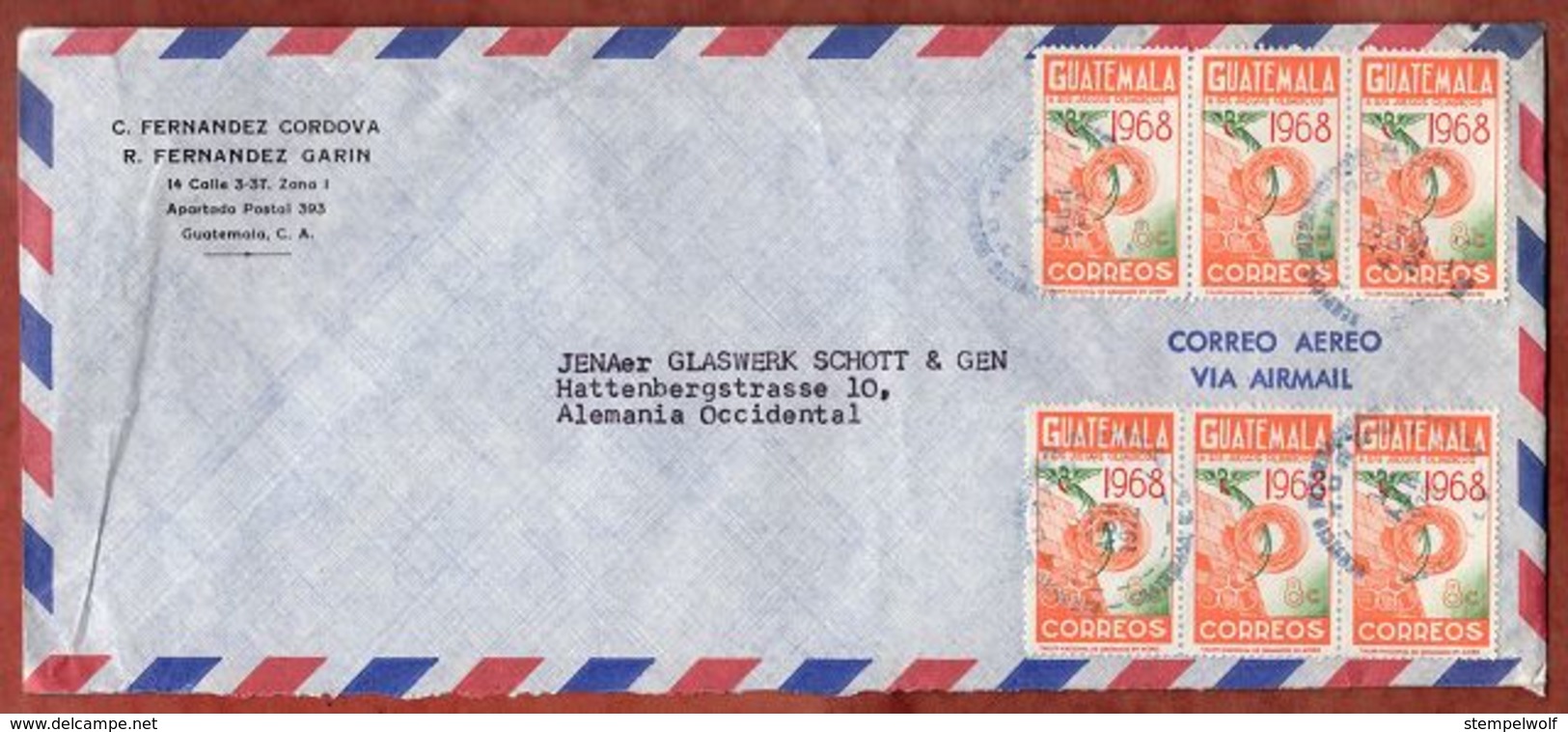 Luftpost, Olympiade 1968, Guatemala Nach Mainz 1972 (73360) - Guatemala